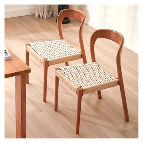 Sillas de comedor de ratán, sillas laterales tapizadas de madera con respaldo curvado para comedor y cocina