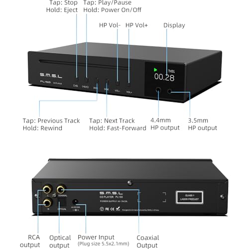 Lecteur CD SMSL PL150 pour Connecter Vos Disques sur PC et Écran TV - 7