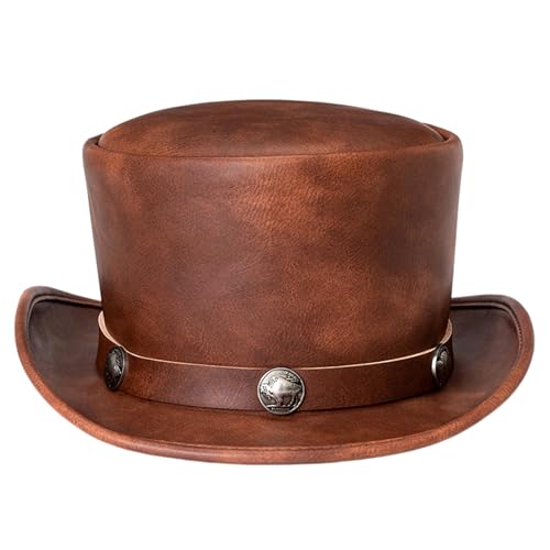 Chapeau de magicien marron pour costume de médecin de la peste à Halloween