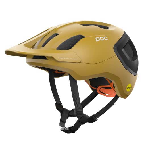 POC Axion Race MIPS Casco de Bicicleta, Unisex Adulto, Cerussite Kashima/Uranio Negro Metálico/Mate, S