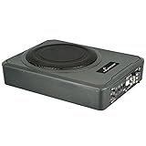 PyleUsa 8-Inch Low-Profile Amplified Subwoofer System- 600 W Compact Enclosed Underseat Car Audio Subwoofer with Built in Amp