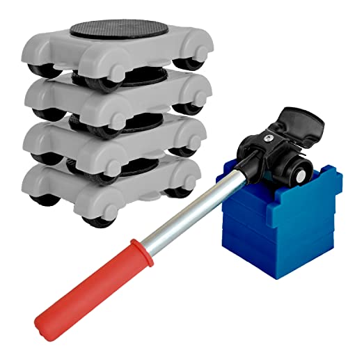Heavy Duty Furniture Lifter - 4 Set Sliders with 8 Wheel Each for Easy Moving - Load Capacity up to 900lbs - Appliance Mover Dolly with Adjustable Height