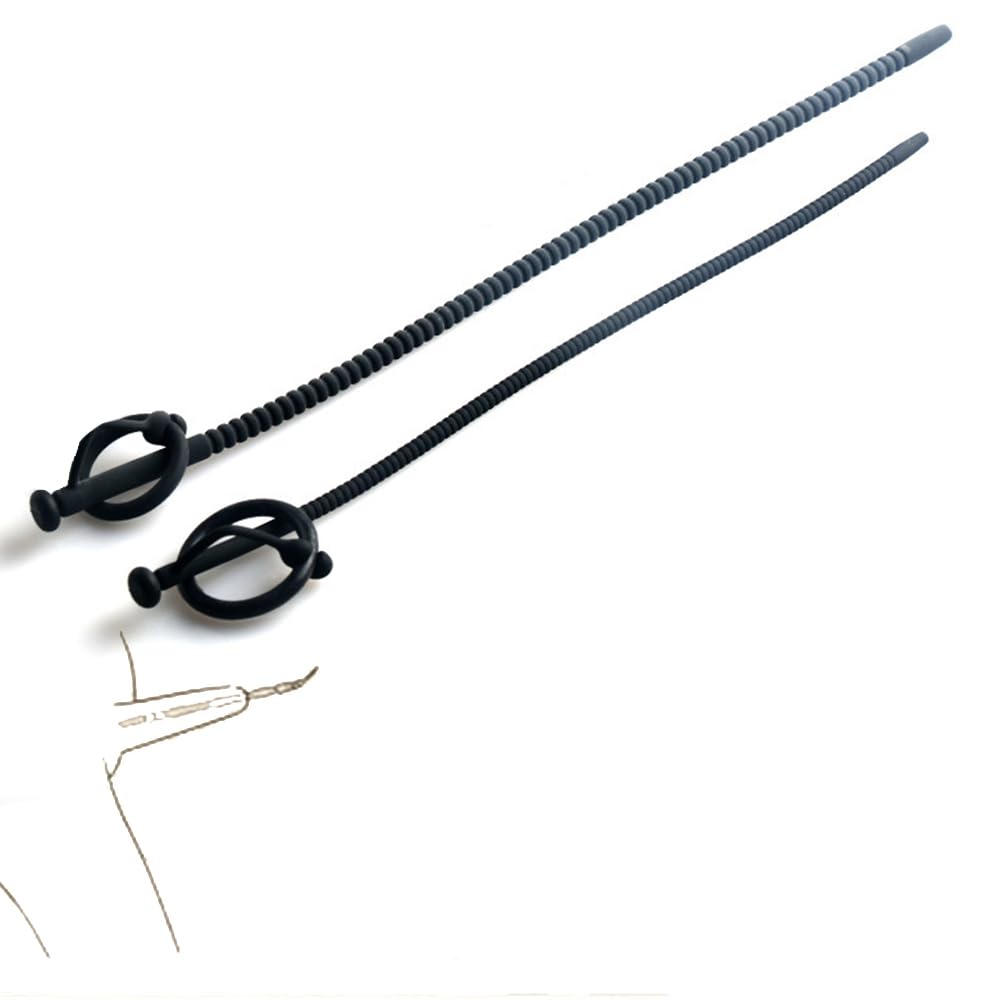 2 varillas deportivas de silicona para hombres de diferentes tamaños, varillas de la uretra (negro)