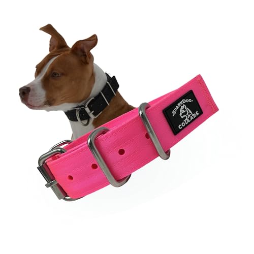 SparkDog 1.5” Working Dog Collar – Heavy Duty, Fits 13-19” Hot Pink, 1.5"