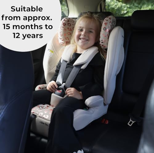 My Babiie MBCS75 Toddler to Booster R129 Child Car Seat - ISOFIX with Top Tether, Harness, 76-150cm (Approx. 9-36kg, 15 Months - 12 Years), i-Size, Group 1/2/3, Adjustable, Forward Facing - Pink - Image 3