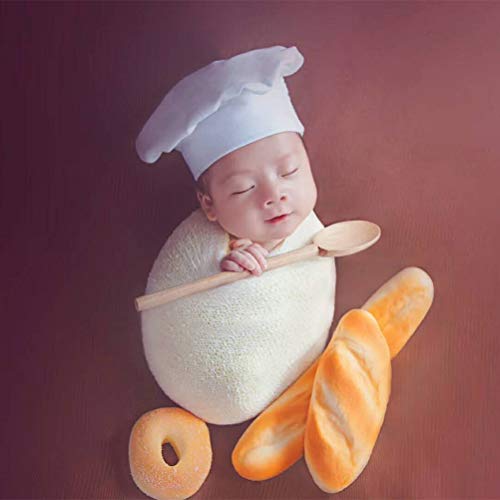 BESTOYARD Chef Sombrero Bebé Cosplay Disfraces Accesorios Bebé Sombrero de Lona Fancy Head Cap Baby Shower Suministros Fotos Apoyos (Blanco)