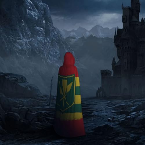 Cape à capuche imprimé drapeau hawaïen et robe de magicien fluide - 7