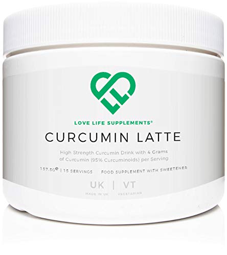Curcumin Latte | 157.5g - 15 Porciones | 4 gramos de curcumina (95% curcuminoides) por ración | Con jengibre, canela, leche de coco en polvo y pimienta negra | Love Life Supplements