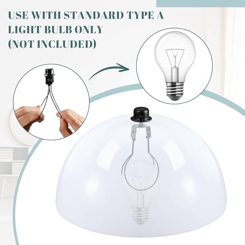 Image of Marsui 4 Pcs Clip on Dome Lamp Shade for A-type Bulb, 7 5 /8 inch Diameter x 4 1 /10 inch Height Ceiling Shade, Soft Glow Easy Clean Light Cover for Basement Hallway (Classic,Black Clip)