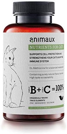animaux – nutrients for Cats, All-Natural Cat Vitamins, Cat Essentials to Strengthen the Immune System & Natural Cell Protection, Healthy Skin & Shiny Coat, 120 Chewable Tablets, 120 Days Supply