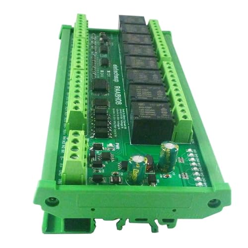 Module IO Modbus RTU RS485 4DI 8DO 8AI rail DIN pour régulation industrielle 24V
