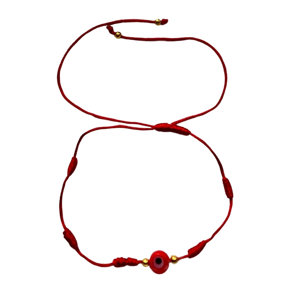 VIE Evil Eye Seven-Knot Thread Braided Bracelet, Red