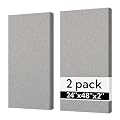 Olanglab Sound Absorbing Acoustic Wall Panels 2 Pack, 2'' 24''x48'' Fiberglass Sound Dampening Panels, Large Fabric Wrapped Sound Proof Panels for Walls (Light Gray)