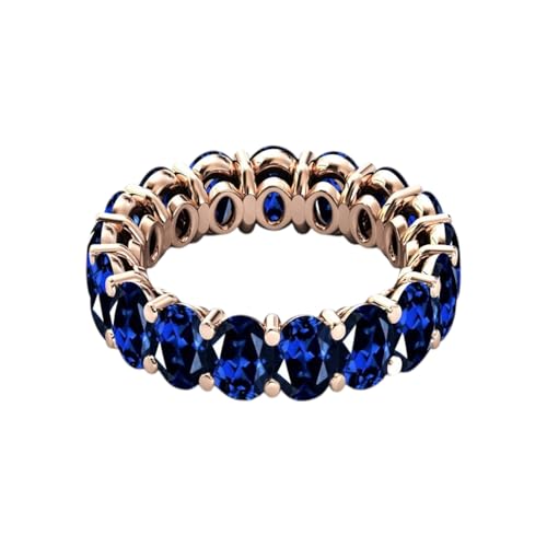 Unique Oval Shape Gemstone Blue Sapphire Eternity Band 925 Sterling Silver Wedding Band For Women Blue Sapphire Engagement Ring Gift For Her2