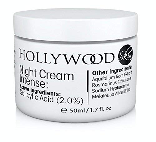 Crème anti-acné INTENSE - acide salicylique à 2% !! Crème de nuit Intense - traitement pour l'acné en une nuit 400% PLUS CONCENTRÉE que les autres crèmes anti-acné. Bouteille de 50ml