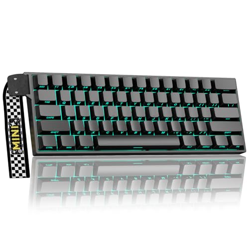 AULA MINI60 Wireless Gaming Keyboard,BT5.0/2.4GHz/Wired,Hall Effect Magnetic Switches,0.01mm RT Accuracy,Adjustable Actuation,8KHz Polling,RGB,WEB Driver,60% Percent Mechanical Keyboard (Black)