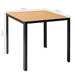 LIFERUN Gartentisch WPC Teakbraun