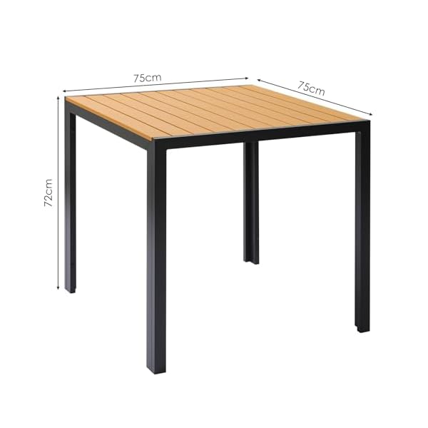 LIFERUN Gartentisch WPC Teakbraun