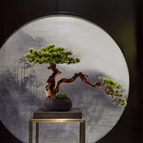 Kizqyn Artificial Bonsai Tree Fake Plants Artificial Bonsai Tree Faux Tree Zen Garden Decoration Home Office Desktop Living Room Decorative Ornament, Height 18.11 Inches Artificial Trees #TOP3
