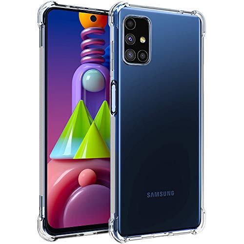 Image of TheGiftKart Transparent Crystal Clear Back Cover Case for Samsung Galaxy M51 | Shockproof Soft TPU Case | Cushioned Edges for Ultimate Protection Back Cover Case (TPU, Transparent)