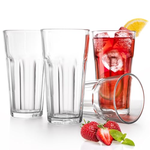 Yopay-Set-of-6-Drinking-Glasses-16oz-Thick-Tempered-Water-Glasses-Lead-Free-Highball-Pint-Clear-Iced-Hot-Tea-Glassware-for-Juice-Beer-Cocktails-Milkshake-Coke-Soda-Tumbler