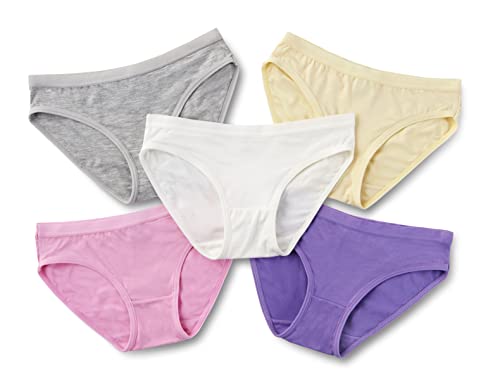 Girls’ Underwear Breathable Bamboo Viscose/Spandex Briefs Ultra Soft and Comfy (5pc Pack)