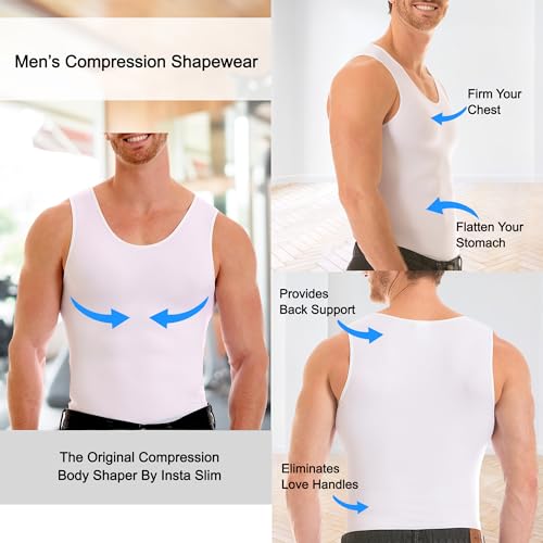Image of Insta Slim ISPRO Slimming Muscle Tank Top Shapewear Compression Shirt for Men (Made in The USA)