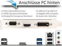 AMD Quad Basic Gaming PC mit 3 Jahren Garantie! Athlon X4 950 Quad Core 3.8 GHz - 16GB DDR4 - 512 GB SSD - Geforce GTX 750 4 GB DDR5 - RGB Gaming - USB 3.0 - Windows 11 Pro - WLAN - MS Office #8173 – Ansicht 3