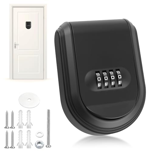 EBQOSK Wall Mount Key Lock Box with Code, Plastic Hide a Key Outside with Combination Lock Box - Hide a Keys Case Waterproof Outdoor & Vacation Rental Keys Storage on Door