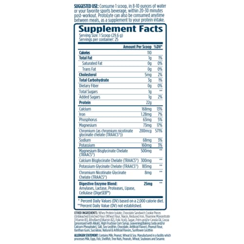 Image of VMI Sports | ProtoLyte Whey Isolate Protein Powder | Low Calorie Whey for Weight Loss and Muscle Gain | Digestive Enzymes | Non-GMO (1.6 lb, Peanut Butter Cookies and Cream)