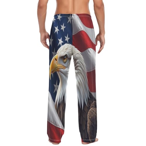 North American Bald Eagle Usa Flag Pajama Pants American Flag Men's Pajama Bottoms Lounge Sleepwear PJs Sleep Pants XXL2