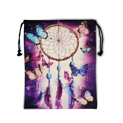 Image of Nerxy Dream Catcher Gymnastics Grip Bag - Butterfly Grip Bags for Gymnastics Mini Gym Bag Galaxy Drawstring Storage Pouch Adjustable