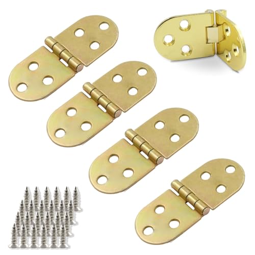 Lot de 4 charnières pliables rondes en acier inoxydable