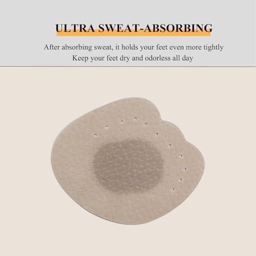 Image of 2 Pair Metatarsal Pads for Sandals | Pigskin Weight Shifting High Heel Inserts for Women | Ball of Foot Anti-Slip Comfort Pads Invisible Self-Adhesive Forefoot Shoe Insoles
