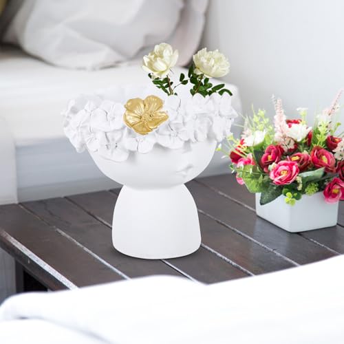 Vase à fleurs original blanc objet décoration intérieure salon bureau - 7