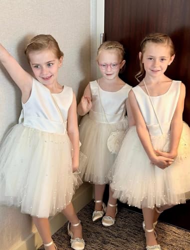 Puffy Tulle Flower Girl Dresses Girls Pretty Pageant for Wedding Guest First Communion Dress with Bowknot2
