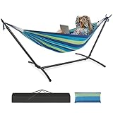 NEWBULIG Double Hammock with Stand, Heavy Duty Portable...