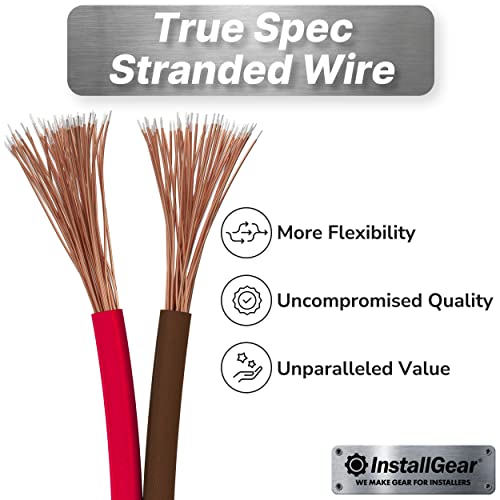 Installgear 500Ft 14 Gauge Speaker Wire Awg True Spec And Soft Touch Cable - Black/Red - Great Use For Car Speakers Stereos, Home Theater Speakers, Surround Sound - Speaker Wire 14 Gauge #TOP1
