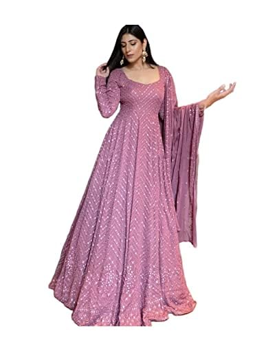 Light Purple Color Anarkali Gown for Women Gown || Ethnic Gown Gown by Golakiya Saree-image-33