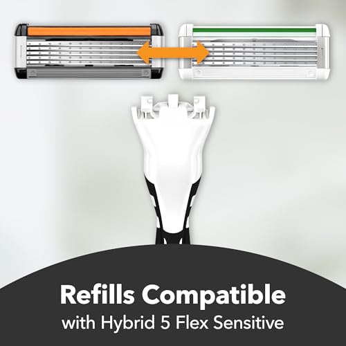 BIC Hybrid 5 Flex Refillable Men's Razor Kit, Handle and Nano-Tech Titanium 5-Blade Refills - Box of 1+2 - image 7