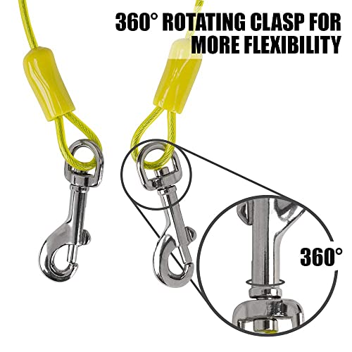 Bv Pet Tie Out Cable For Dogs Up To 90/125/ 250 Pounds, 25/30 Feet (35Lbs/ 15Ft/ Yellow) #TOP5