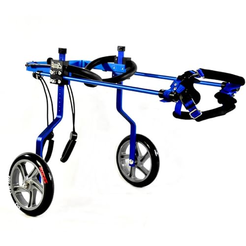 BZFSSQ Chaise roulante pour Chien avec Pattes arrières, Chaise roulante Ajustable avec 2 Roues, rééducation des Pattes arrières et des Pieds pour Chien handicapé, Chien, Chiot, Chat.(Blue,Small)