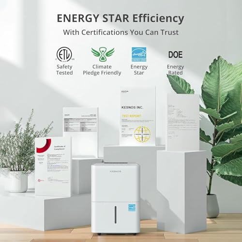 Image of Kesnos 2,500 Sq. Ft. Energy Star Dehumidifier for Basement with Drain Hose