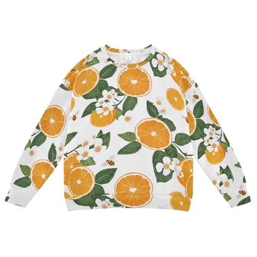 JUNZAN Sweet Oranges Fruit White Kids Boys Hoodie Sweatshirt Fleece Fall Tops Shirts Sports 4T