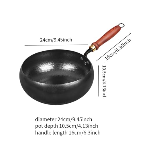 Wok Pan 9.45'' Multifuncional con mango de madera miniatura 2