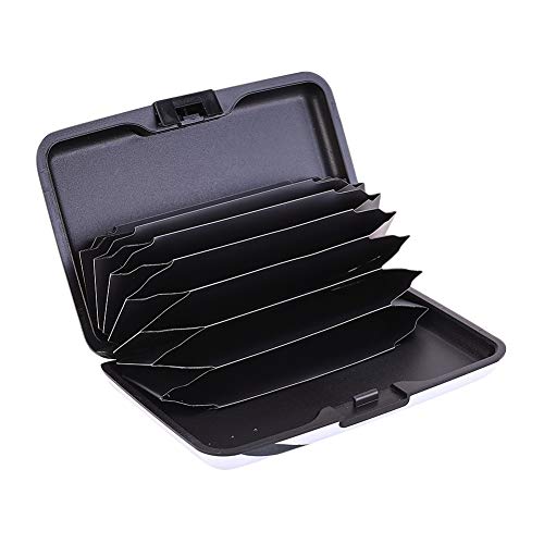 Image of Elfish Mini RFID Aluminum Wallet Credit Cards Holder Business Card Case Metal ID Case for Men Women (Peach blossom)
