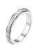 S925 Sterling Silver Spinner Fidget Rings 18K White Gold Plated Embossed Cletic Anxiety Relieve Spinner Rings Sterling Silver Stress Relieving Ring Boredom ADHD Autism Band Rings Women,Teens,Girls