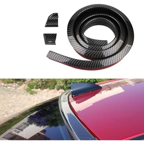 Car Rear Spoiler Roof Lip Kit, CarbonFiber 3D Rubber Trunk Spoiler