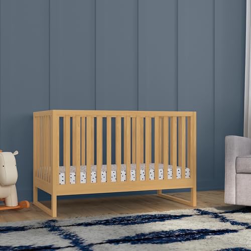 Image of Davinci Hunter 3-in-1 Convertible Baby Crib - GREENGUARD Gold Certified - Wood Baby Crib Convertible to Toddler Bed & Daybed - Brown Crib w/ 4 Adjustable Heights - Easy Assembly Crib to Bed - Honey