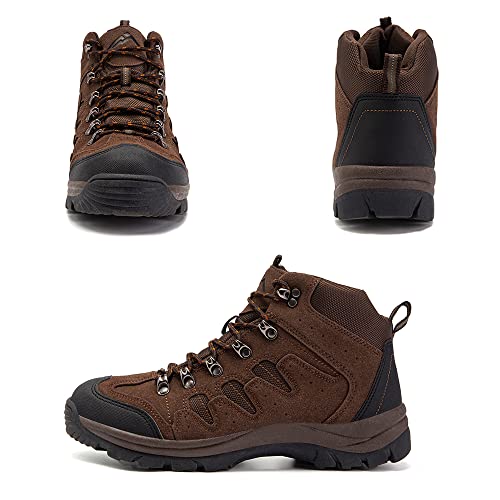 Cc-Los Men's Waterproof Hiking Boots, Lightweight & Comfortable, Non-Slip Rubber Outsole, Brown Size 8-13 #TOP1